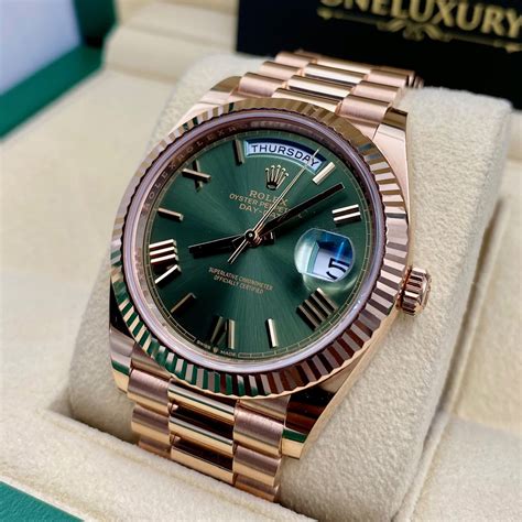 olive day date rolex|rolex day date 40 everose gold.